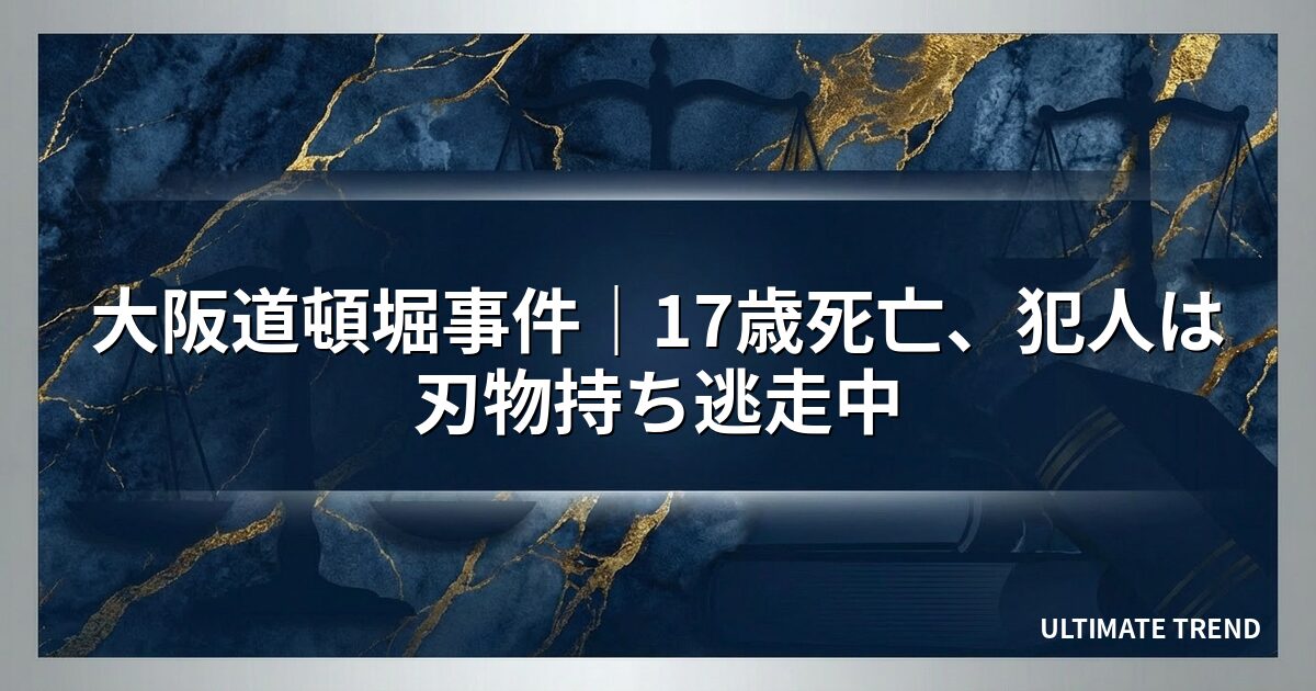 大阪道頓堀事件｜17歳死亡、犯人は刃物持ち逃走中