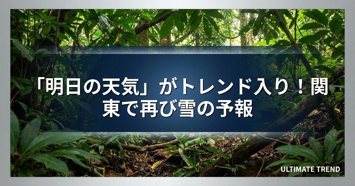 「明日の天気」がトレンド入り!関東で再び雪の予報