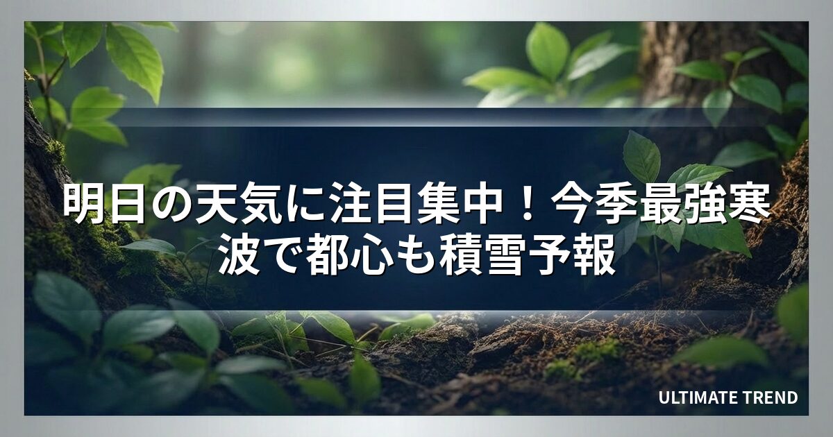 明日の天気に注目集中！今季最強寒波で都心も積雪予報