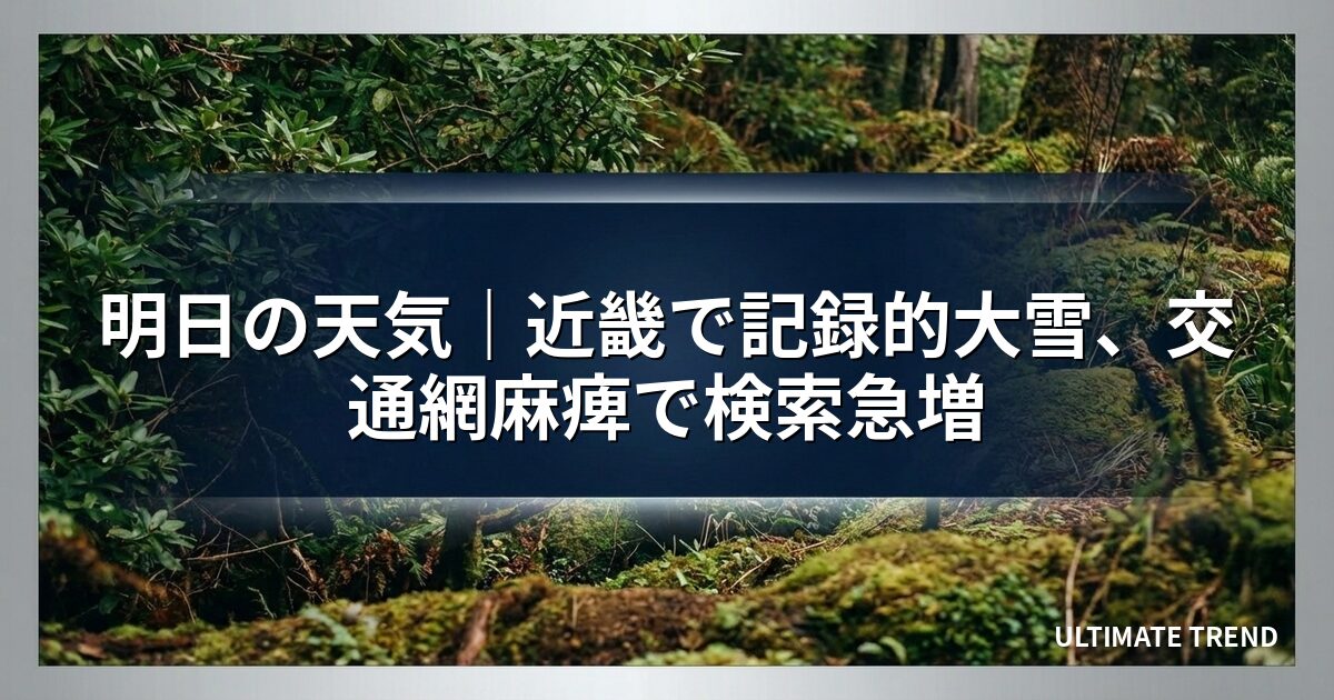 明日の天気｜近畿で記録的大雪、交通網麻痺で検索急増