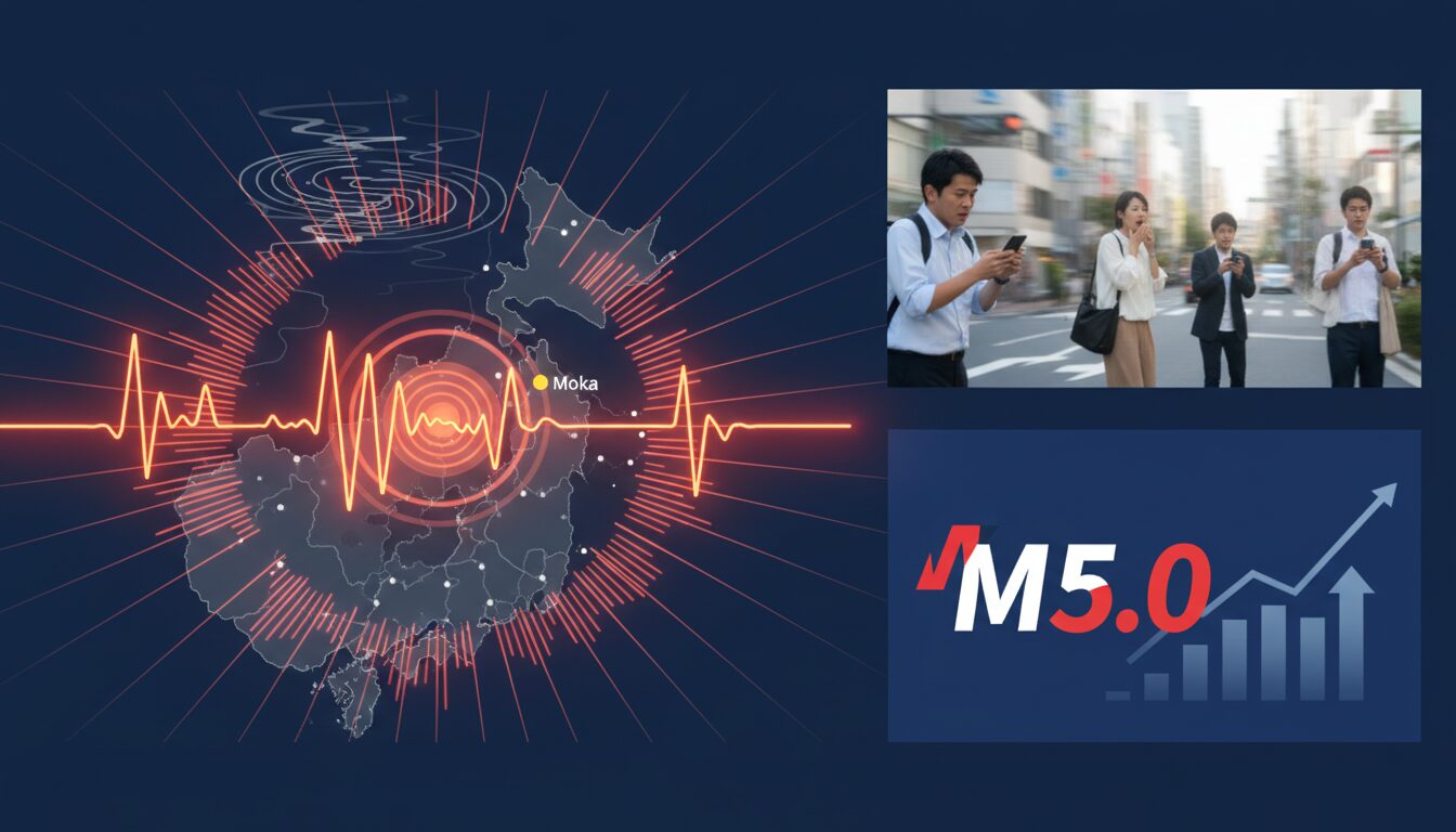 「地震速報 今 揺れた」茨城県南部M5.0の詳細