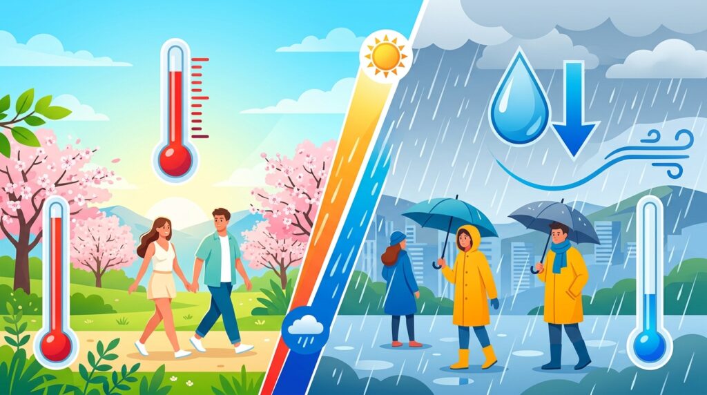 【急変】明日の天気が話題｜夏日一転、広範囲で雨と気温急降下