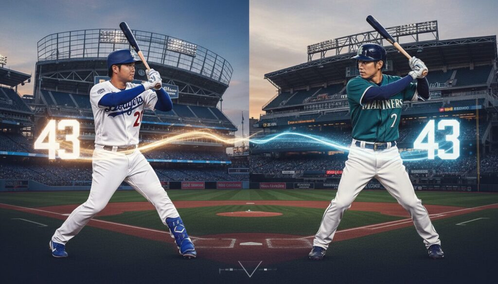 ドジャース試合で大谷翔平43試合連続出塁！イチロー記録タイ